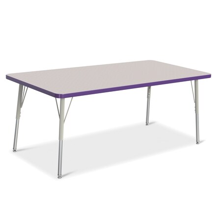 Jonti-Craft Berries Rectangle Activity Table, 30 in. x 60 in., A-height, Freckled Gray/Purple/Gray 6408JCA004
